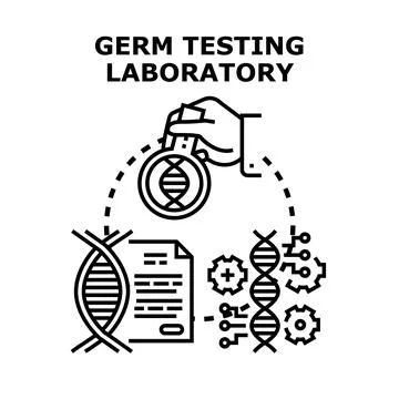 Germ testing laboratory for biology research and analysis Stock Illustration