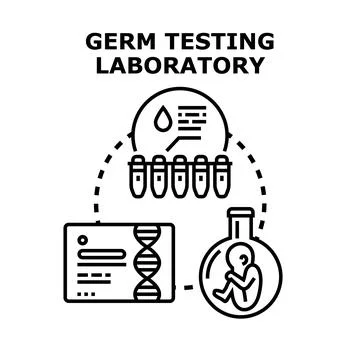 Germ testing laboratory process for genetic analysis Stock Illustration