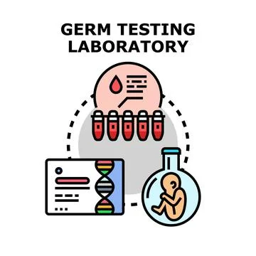 Germ testing laboratory process for genetic analysis Stockillustratie