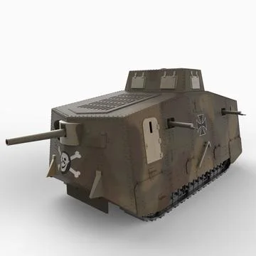 German A7V Tank 3D Model