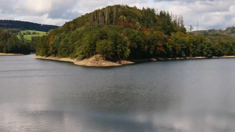 The german aggertalsperre dam video Stock Footage 254730970