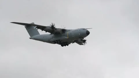 German Air Force Luftwaffe C-130 Hercules in flight Stock Footage 280232447