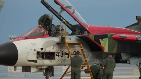 German Air Force Panavia Tornado IDS 43+92 at Malta Airshow 2025 in Luqa Stock Footage 342745576