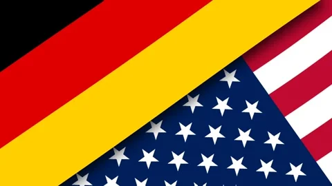 German and American Flags Combined Symbolizing International Partnership an.. Stock Footage 344556526