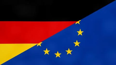 German and Europe split flag. Brexit concept of Germany leaving European Unio Stock Illustration