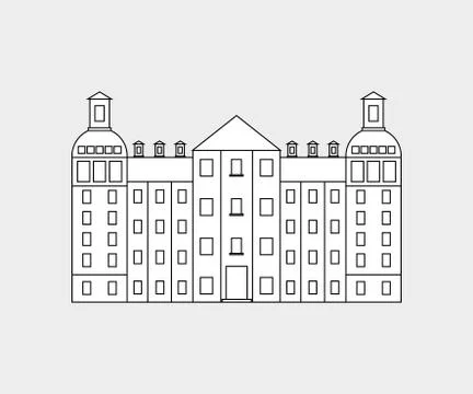 German architecture building Ilustración de archivo