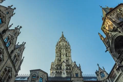 German architecture in Munich on a cold winter morning Stock Photos