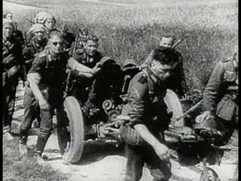 The German army in a brief pause to rest and sleep after conquering Belgium Stock Footage 79467690