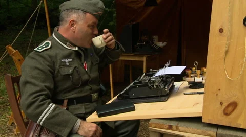 German army communications coffee Stock Footage 43044099