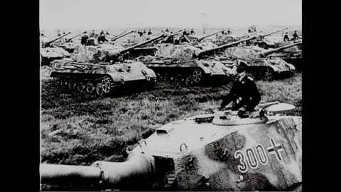 German Army Gathered in the forest to strike on American army -1944 Stock Footage 83712388