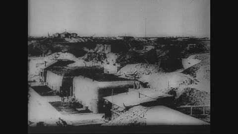 GERMAN ATLANTIC WALL - CIRCA 1944: Concrete bunkers and fortifications Vidéo 338258578