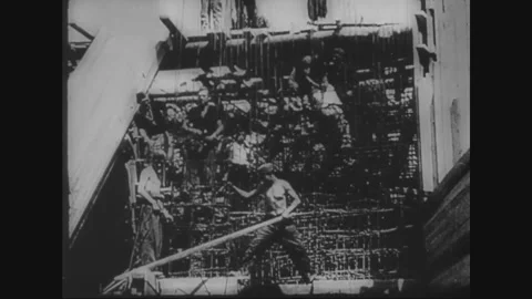 GERMAN ATLANTIC WALL - CIRCA 1944: Beach obstacle defenses (captured footage) Vidéo 338258580