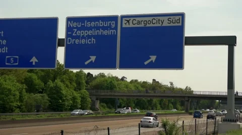 German Autobahn Sign Stock Footage 49688768