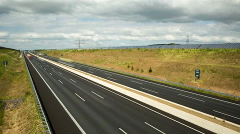 German Autobahn Time Lapse Video stock 64972345