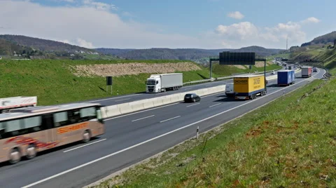 German Autobahn Traffic Perspective Stock-Footage 62468595