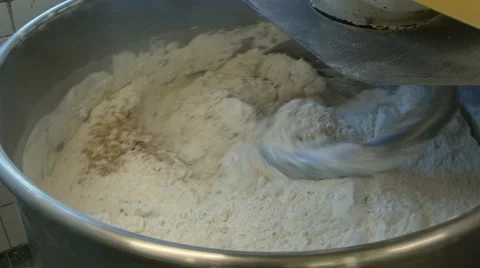 German bakery dough kneading machine working 4k 11669 Stock Footage 53339723