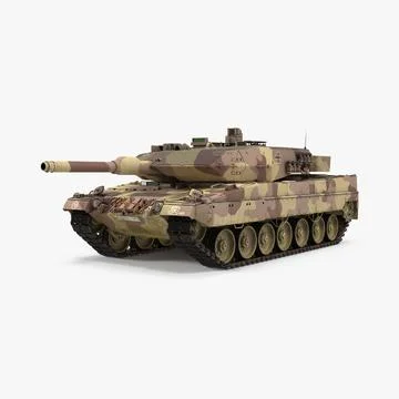 German Battle Tank Leopard 2A5 Desert 3D Model