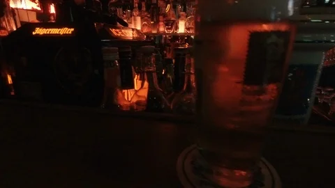 German beers in a bar in Munich Stock Footage 126314600