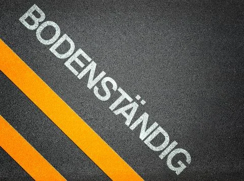 German bodenständig text writing Stock Illustration