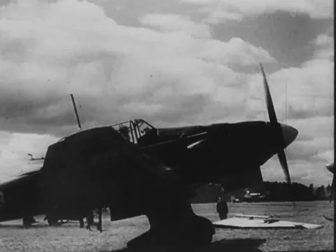 German bombers taking off Stock Footage 158250057