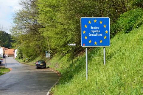 German border sign Stock Photos