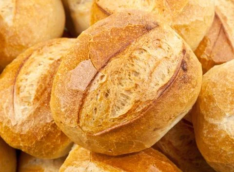 German bread roll or bun Stock Photos