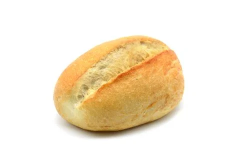 German bread roll on white isolated background Stock Photos