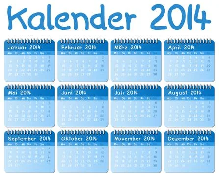 German calendar 2014 Stock Illustration