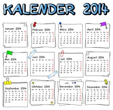 German calendar 2014 Stock Illustration