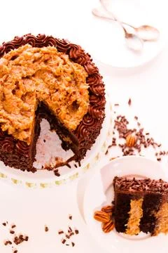 German chocolate cake Stock Photos