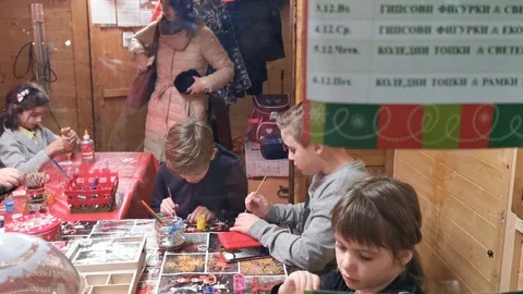 German Christmas Market Sofia 5 Kids Stock Footage 122277328