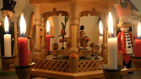 German Christmas pyramid Stock Footage 121151641