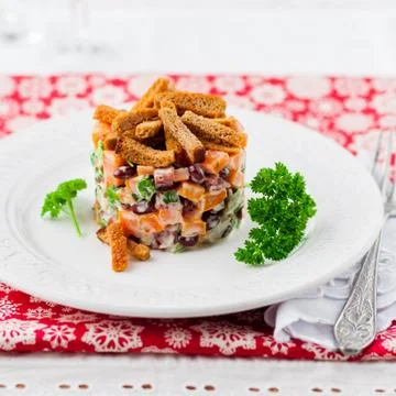German Christmas Salad Foto stock
