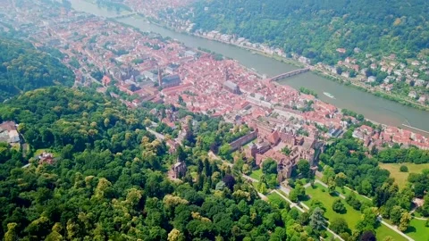 German City On River 1 Stock Footage 142240908