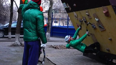 German climbers have started training. Motivation. Mountain Stock Footage 69034668