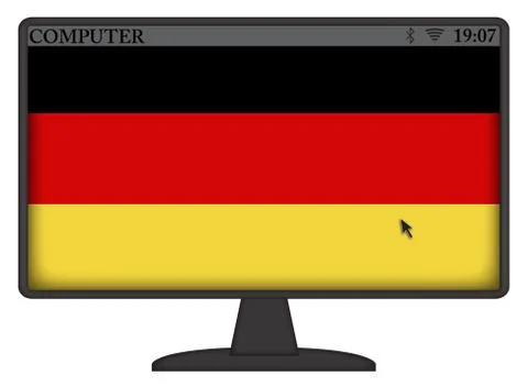 German Computer Flag Stock Illustration
