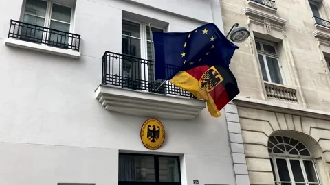 German consulate (Consular section of Germany) in Paris, France Video stock 245620374