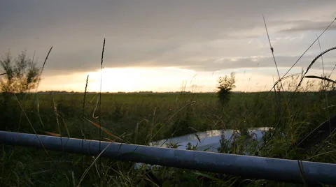 German countryside at sunset - Camera slide Stock-Footage 68979349