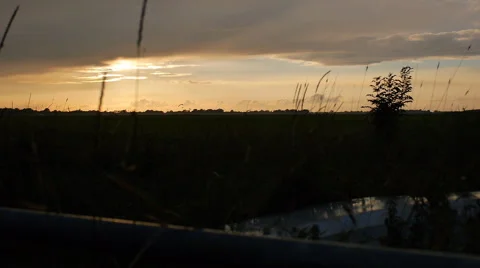German countryside at sunset - Camera slide 스톡 동영상 68979356