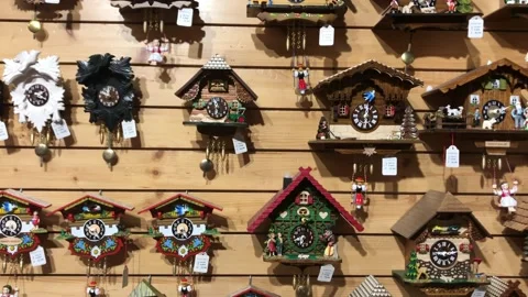 German Cuckoo Clocks, 4K Stock Footage 145762993
