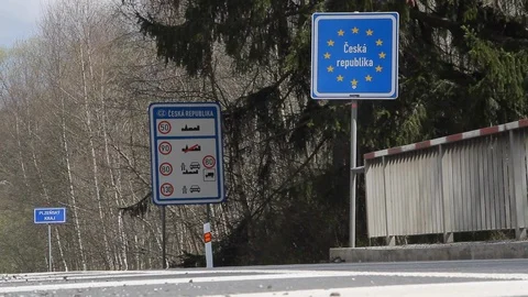 German Czech border Bayerisch Eisenstein Stock Footage 105223433