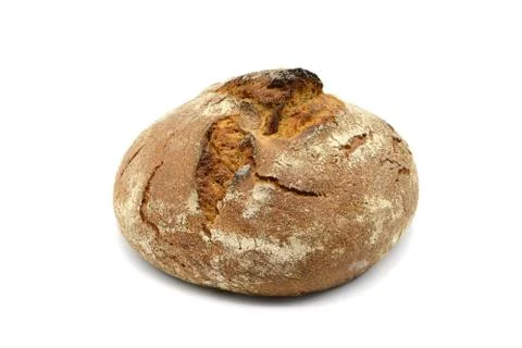 German dark bread on white isolated background Stock Photos