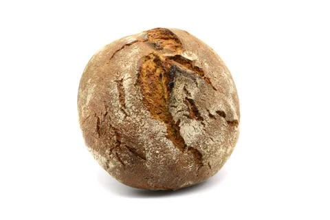 German dark bread on white isolated background Stock Photos
