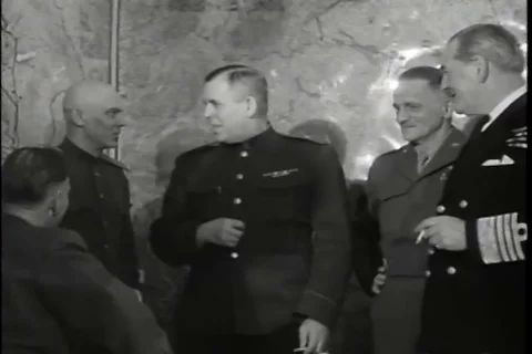 German delegations signs the surrender document - 1945-1946 Stock Footage 93843729