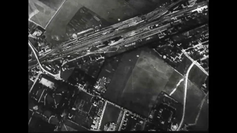 German dive bomber Stuka attack train station Stock Footage 103203245