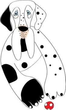 German dog with tiny ball Stock Illustration