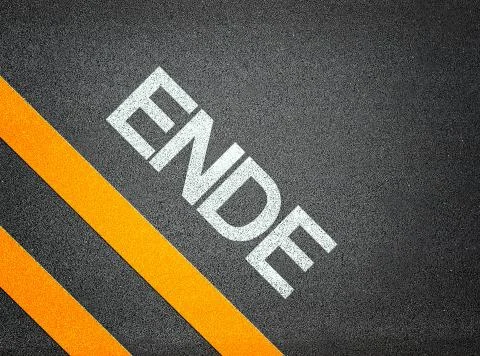 German ende end text writing road asphalt Stock Illustration