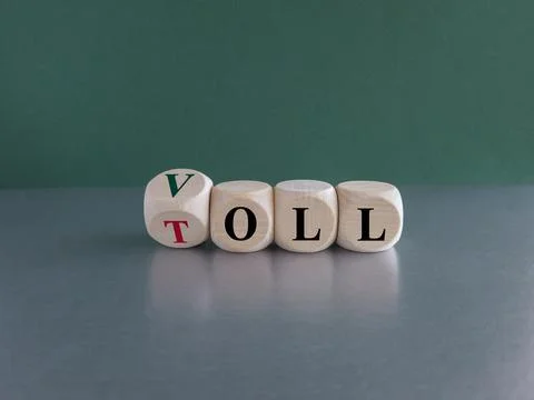 German expression voll toll (really good) on wooden cubes. Stock Photos