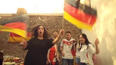 German Fans celebrating Stock Footage 102941998