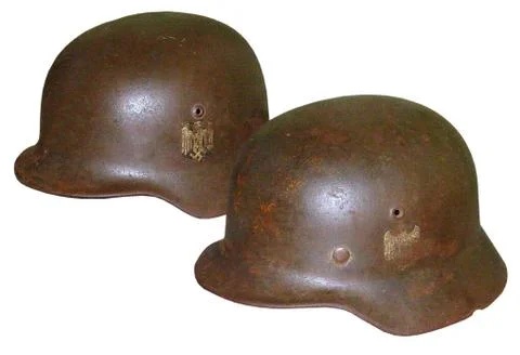 German Fascist helmets of the WW2 Stock Photos
